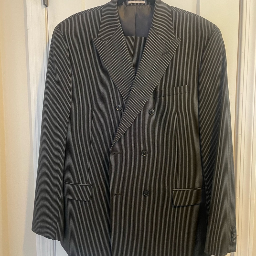 Classic Black Pinstripe Men's Suit